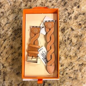 Tory Burch Braided Leather Watch Strap